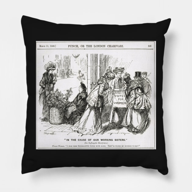 Suffragette Sisters Punch cartoon 1908 Pillow by artfromthepast