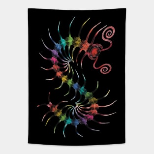 Bold Rainbow centipede Tapestry