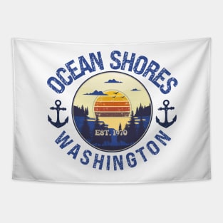 OCEAN SHORES WASHINGTON EST 1970 BEACH SUNSET Tapestry