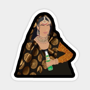 Indian Girl with nose ring and Pop Pakola Bottle Magnet