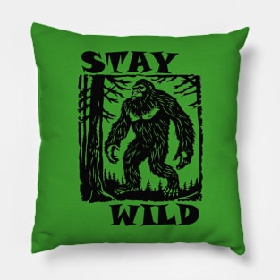 Bigfoot Stay Wild Sasquatch PNW Logo Pillow