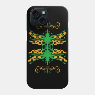 Dragonfly mating,green and yellow Phone Case