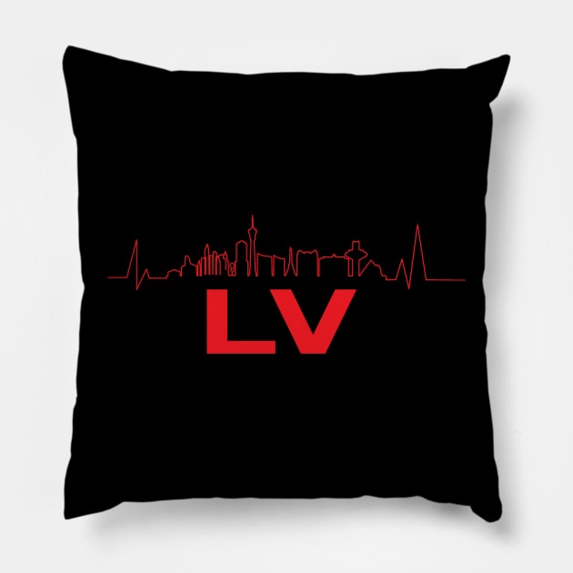 City Beats Las Vegas Pillow by Bored Imagination Pop Art Absurdities 