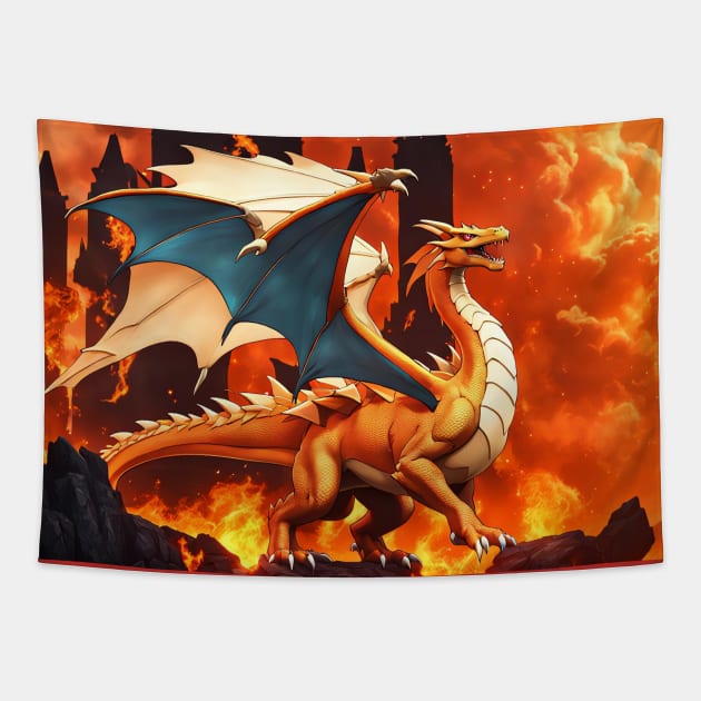 Fire-type Kanto starter Tapestry by CodigoCero