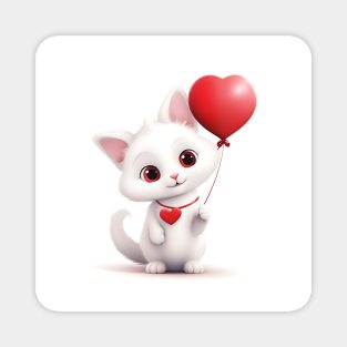 Cute valentine kitten -1 Magnet