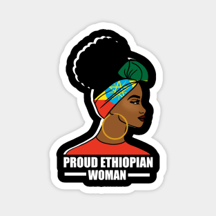 Proud Ethiopian Woman, Ethiopia Flag, Afro African Magnet