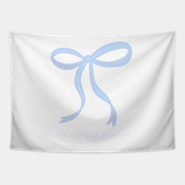 Cute Coquette baby blue ribbon bows repeating pattern seamless girly aesthetic this is me if you even care Tapestry by JuneNostalgia