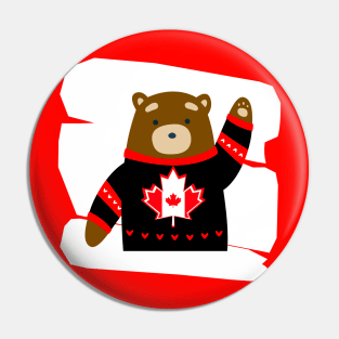 PATRIOTIC Canada Day Bear Gifts Pin