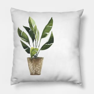 Watercolor Potted Plants Pillow