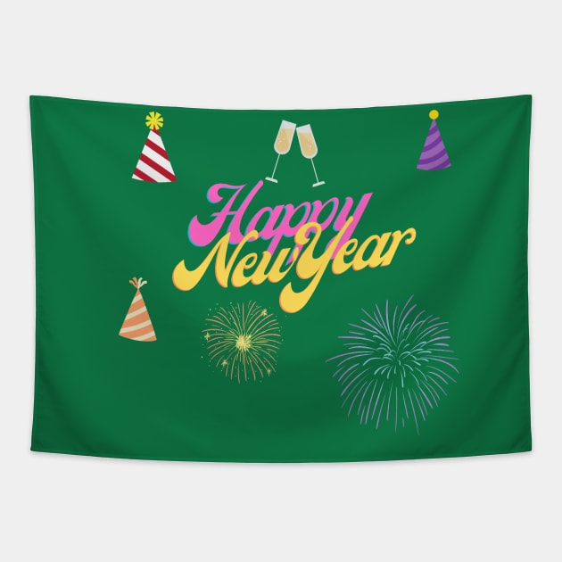 Happy New Year Tapestry by travelfun