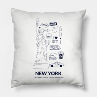 NEW YORK: The Empire State of Endless Adventure Pillow