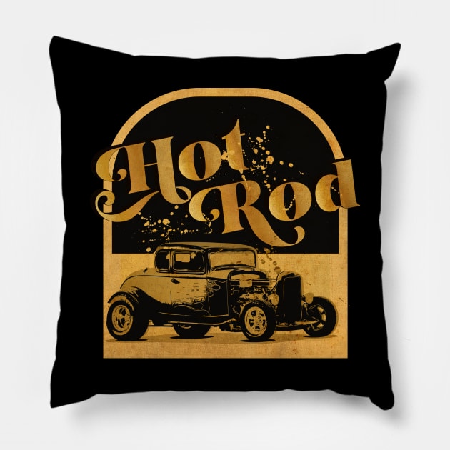 Hot Rod Vintage Pillow by CTShirts