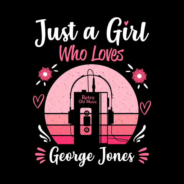 Just A Girl Who Loves George Jones Retro Headphones by Cables Skull Design