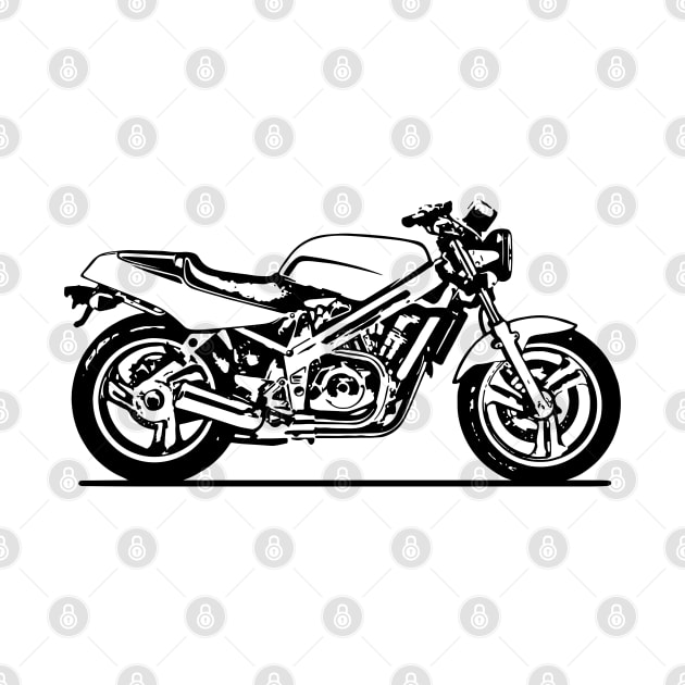 NT650 Hawk GT Motorcycle Sketch Art by DemangDesign