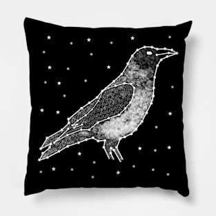 raven in the night sky Pillow