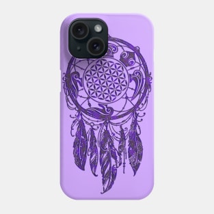 Dreamcatcher Flower Of Life Sea Turtle Violet Phone Case