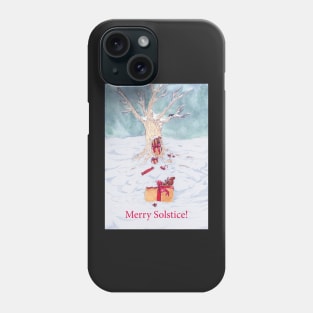 Woodland creatures + Merry Solstice Phone Case