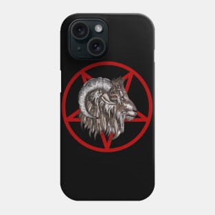 Black goat satanistic pentacle Phone Case