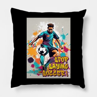 Rebel Kick: Graffiti-Style Football Player Pillow