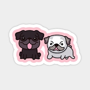 Cute Pug With French Bulldog Magnet