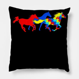 Autism Awareness Different Horses Pillow