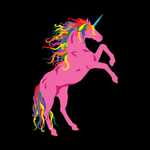 Rainbow Maned Pink Pride Unicorn by PeregrinusCreative