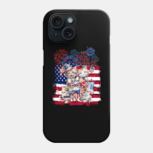 Cat Happy Freedom Day Cat Lovers Cat Moms 4th July American Phone Case