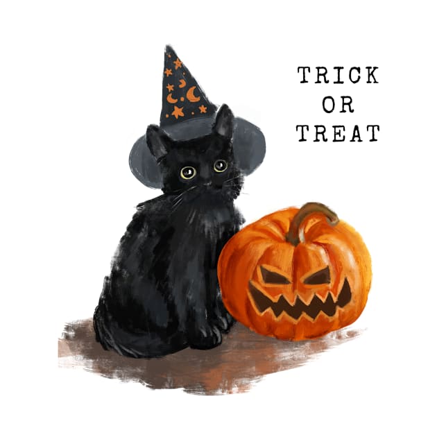 trick or treat cat by Tees of Joy