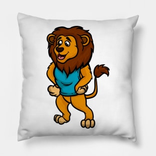 Cute Anthropomorphic Human-like Cartoon Character Lion in Clothes Pillow