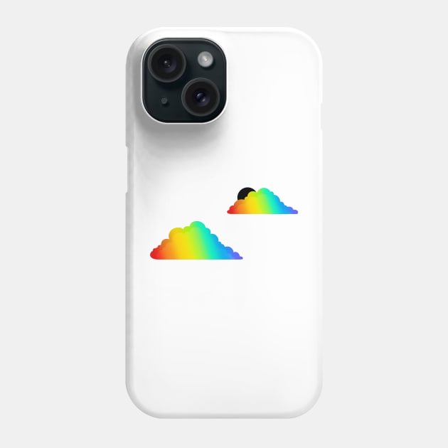 Graphic Rainbow Clouds on White Phone Case by PaperRain