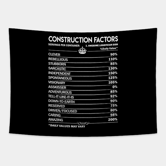 Construction T Shirt - Construction Factors Daily Gift Item Tee Tapestry by Jolly358