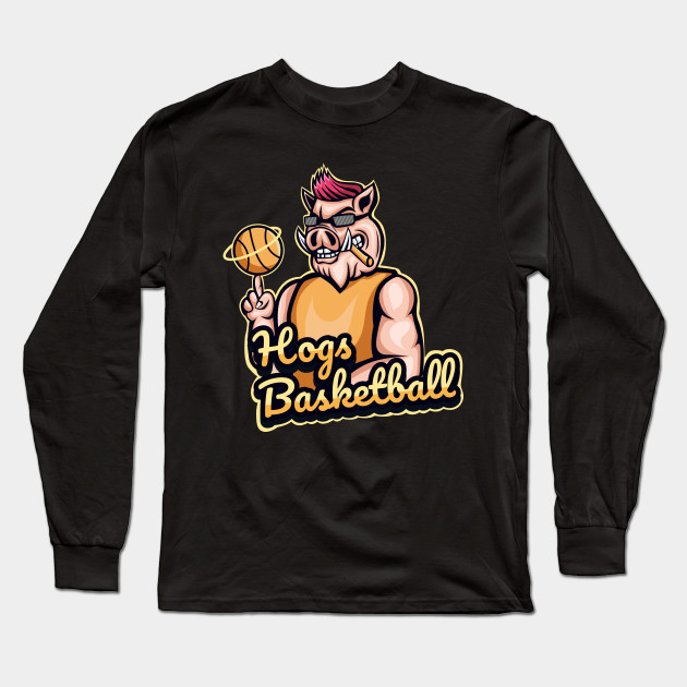 Hog Basketball Illustration Basketball Designs Long Sleeve T Shirt Teepublic