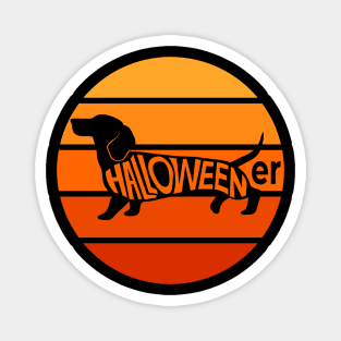 Dachshund Halloween Vintage Retro Sillhouette Magnet