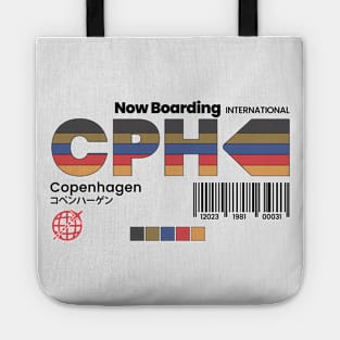 Vintage Copenhagen CPH Airport Label Retro Travel Denmark Tote