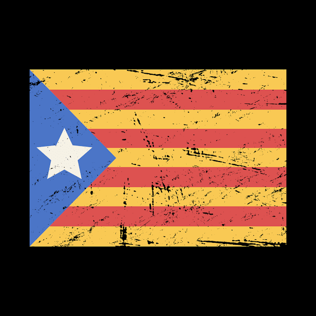 Distressed Catalonia Catalunya Flag by Wizardmode