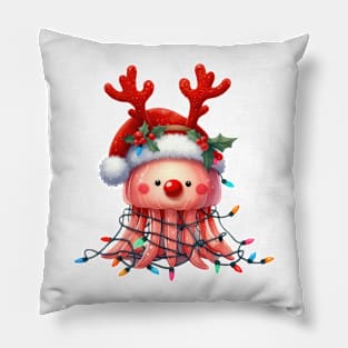 Christmas Red Nose Jellyfish Pillow