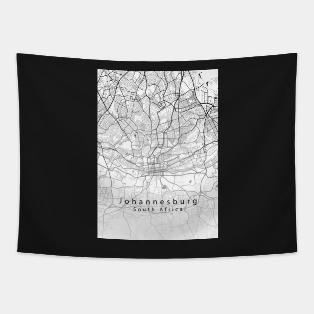 Johannesburg South Africa City Map Tapestry by Robin-Niemczyk