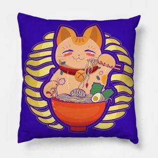 Kawaii Anime Cat Japanese Ramen noodles Pillow