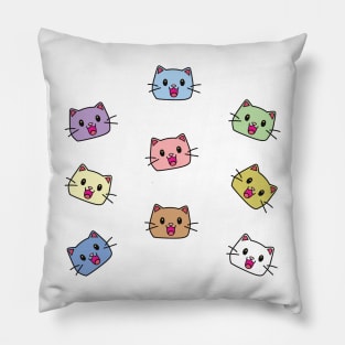 Cute Cat Face Sticker Pack 4 Pillow