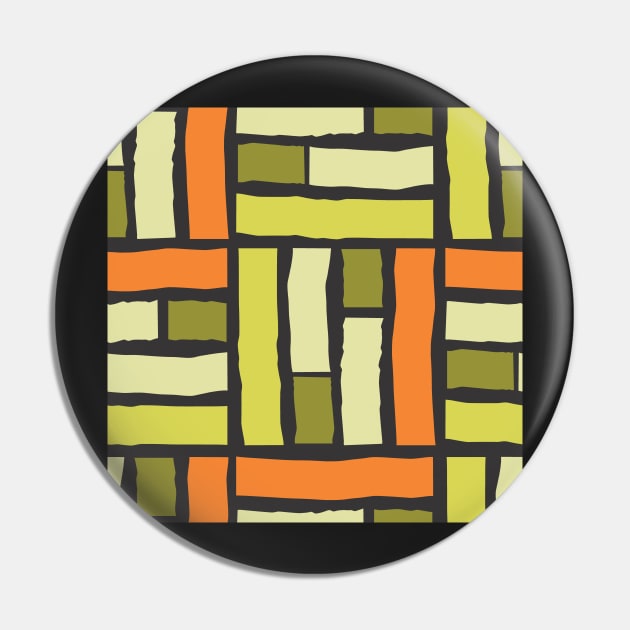 Avocado Shag Wonky Geometric Pin by implexity