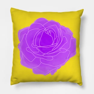 Purple Pop Art Rose Pillow