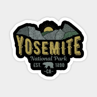 Yosemite National Park Vintage Mountains Walking Bear Est 1890 California State Magnet