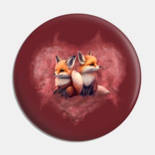 two cute fox Pin