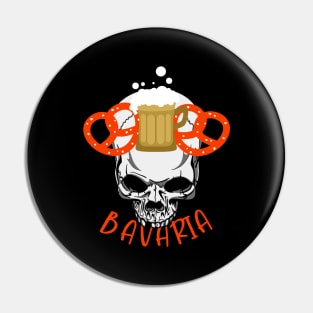 Bavaria Skull Pretzel & Beer Oktoberfest Germany Pin