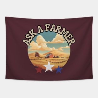 Ask a Farmer, village life, american farm, american stars, gift present ideas Tapestry