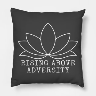 Rising Above Adversity - White Ink Print Pillow