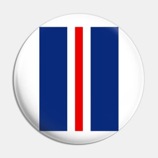 Retro American Football Stripes Buffalo Blue, White, Red Pin