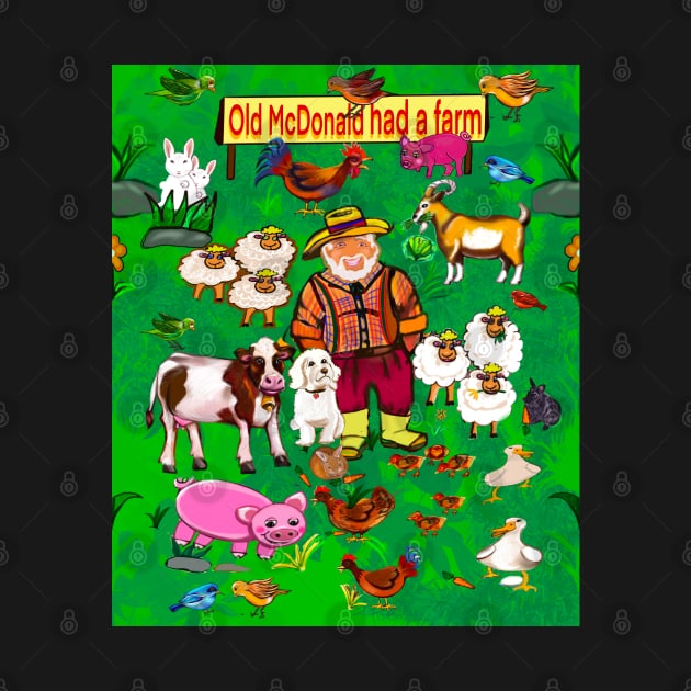 Old Macdonald had a farm and on that farm he had a goat,rooster, dog, cow, duck, sheep by Artonmytee