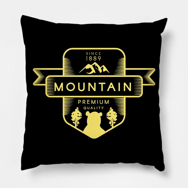 Badge Mountai Premium Pillow by Rizaldiuk