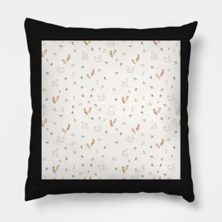 Squirrel Bear Floral Pattern Pillow